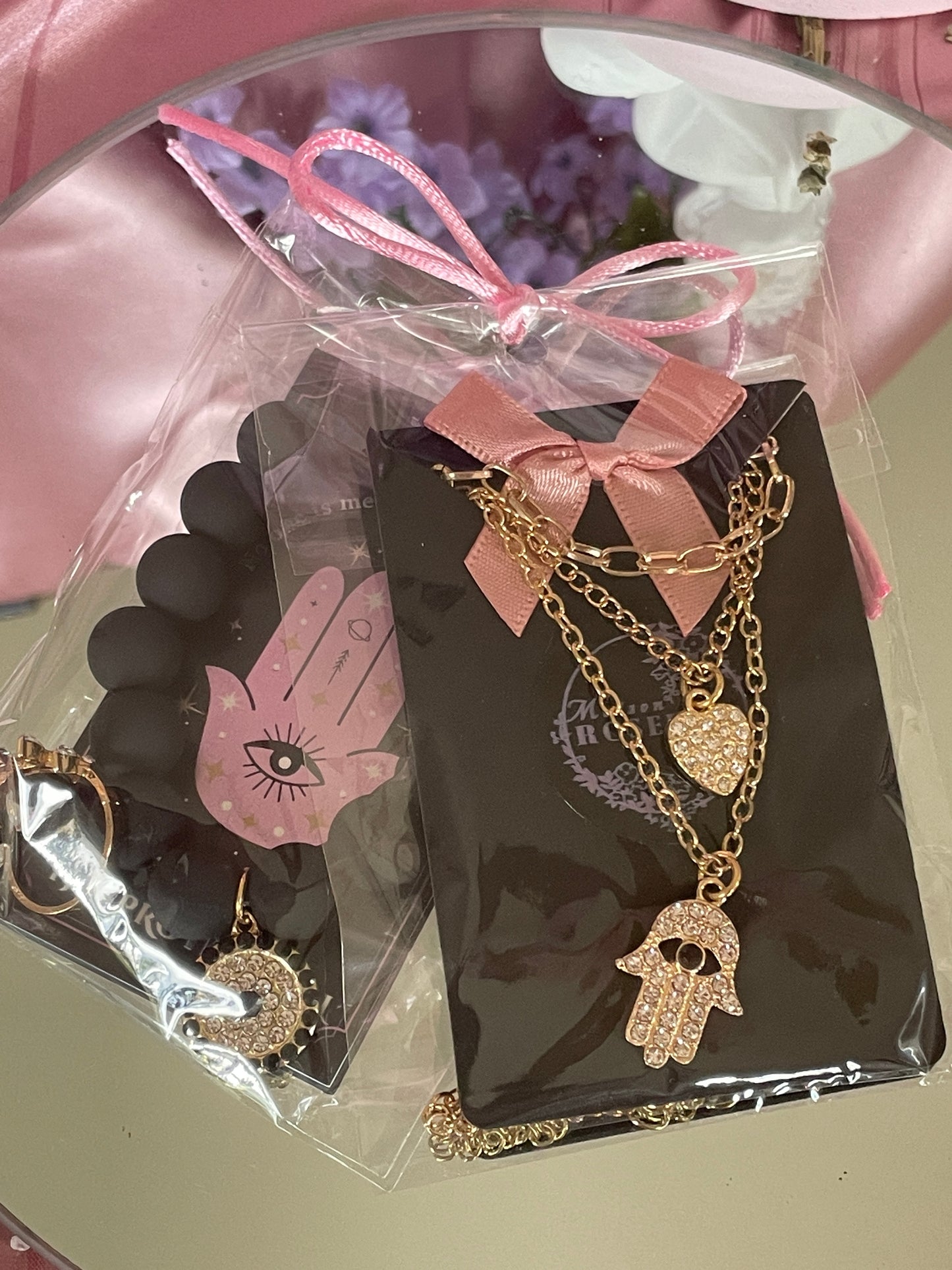Hamsa Hand Jewelry Set: Spiritual Amulet for Protection