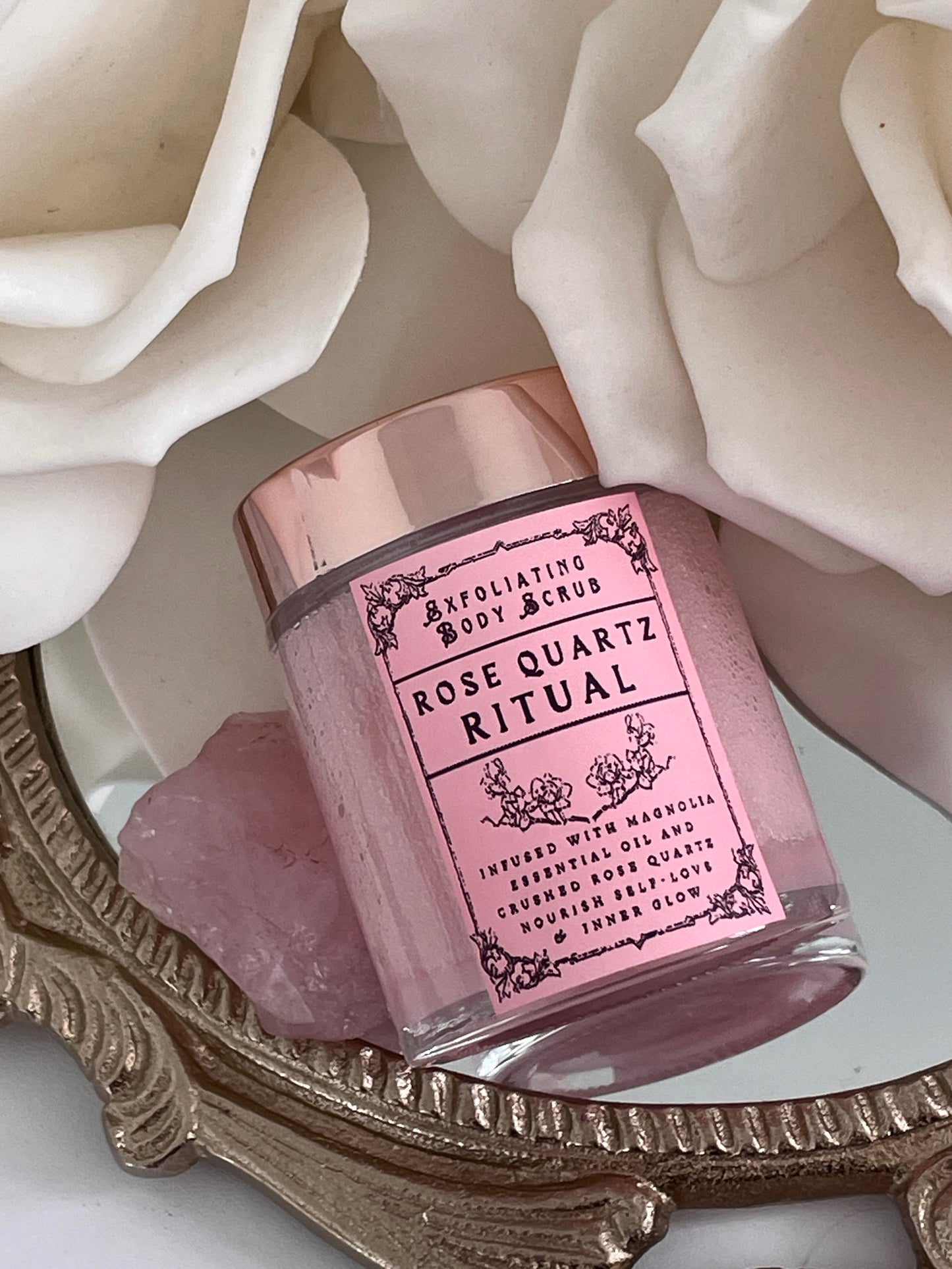 Rose Quartz Ritual Exfoliating Body Scrub | Self Love & Inner Glow