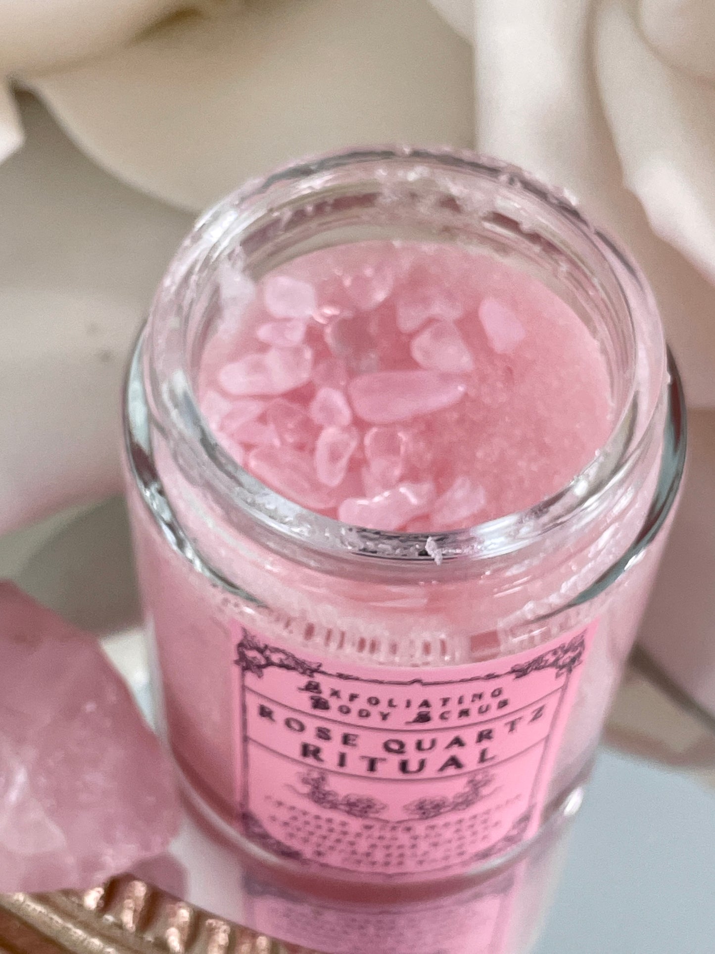 Rose Quartz Ritual Exfoliating Body Scrub | Self Love & Inner Glow