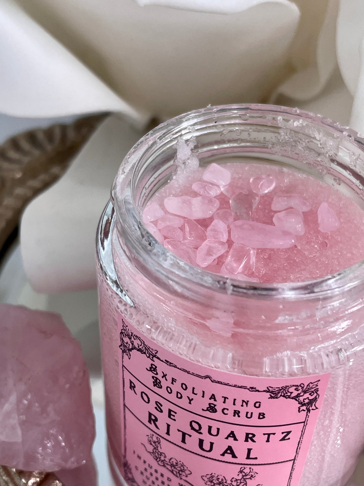 Rose Quartz Ritual Exfoliating Body Scrub | Self Love & Inner Glow