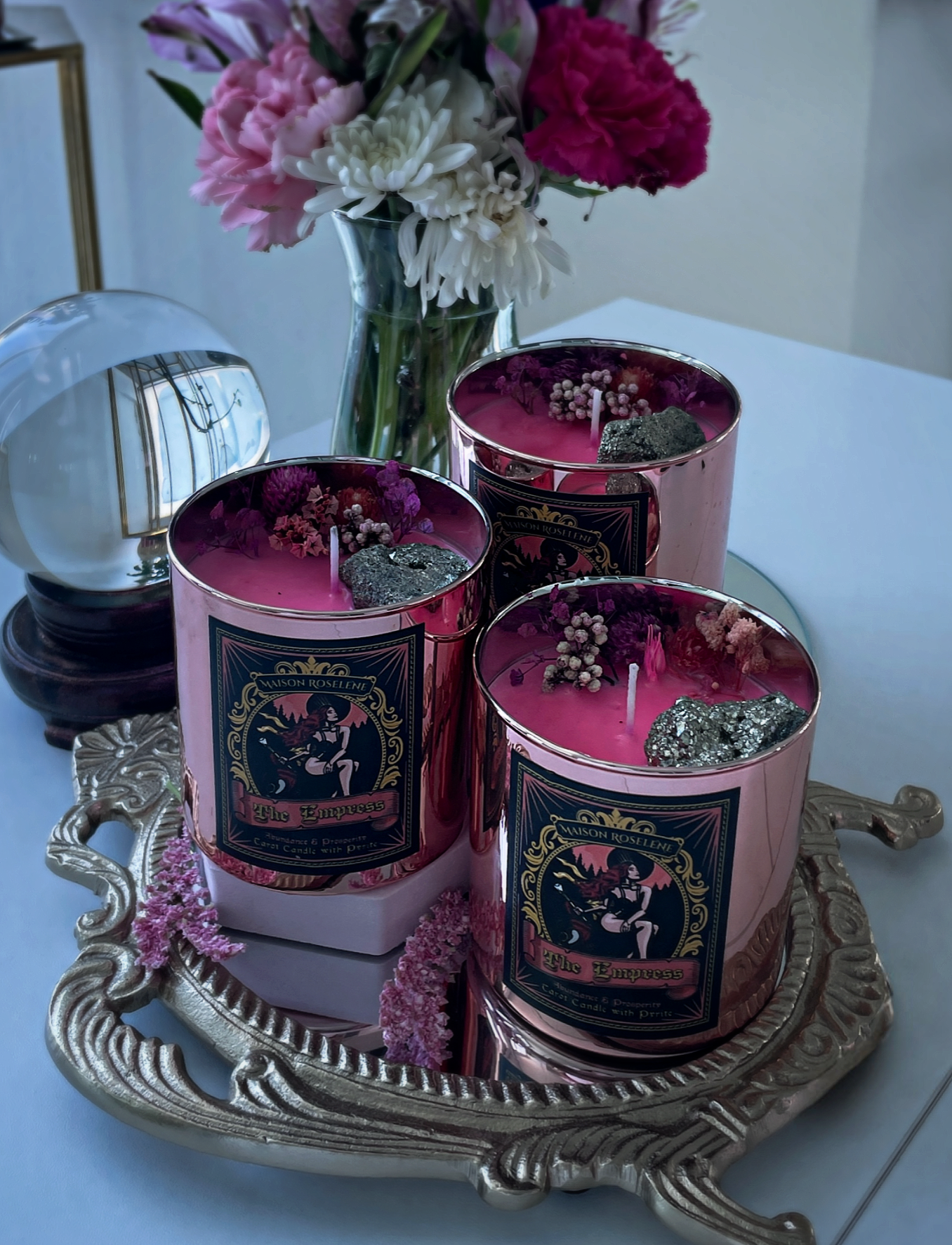 Vela de cristal para la abundancia y la prosperidad: La Emperatriz