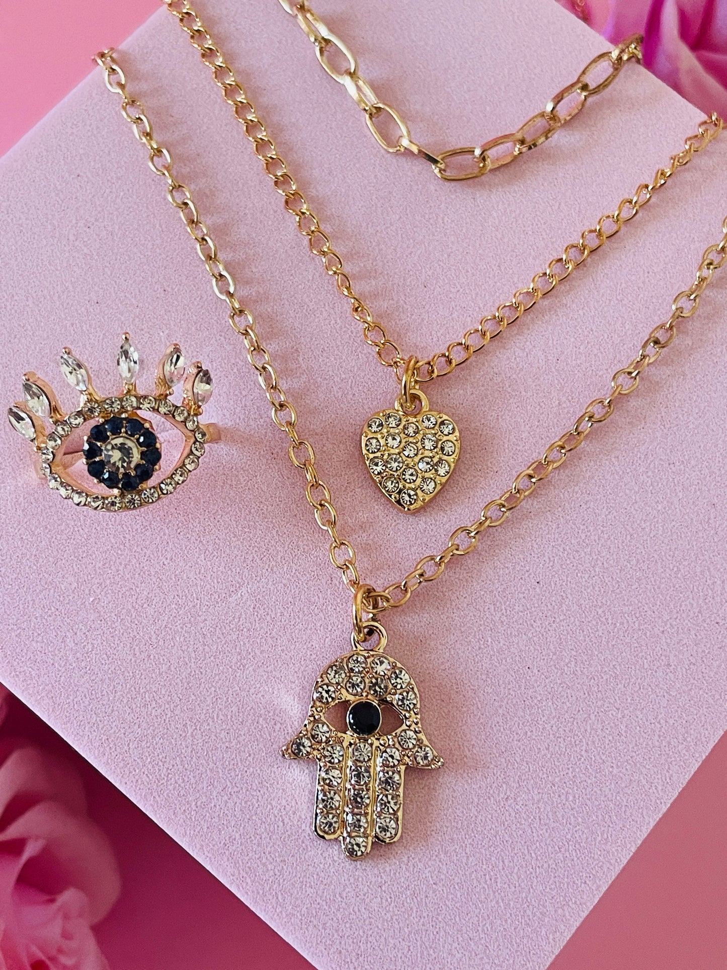 Hamsa Hand Jewelry Set: Spiritual Amulet for Protection