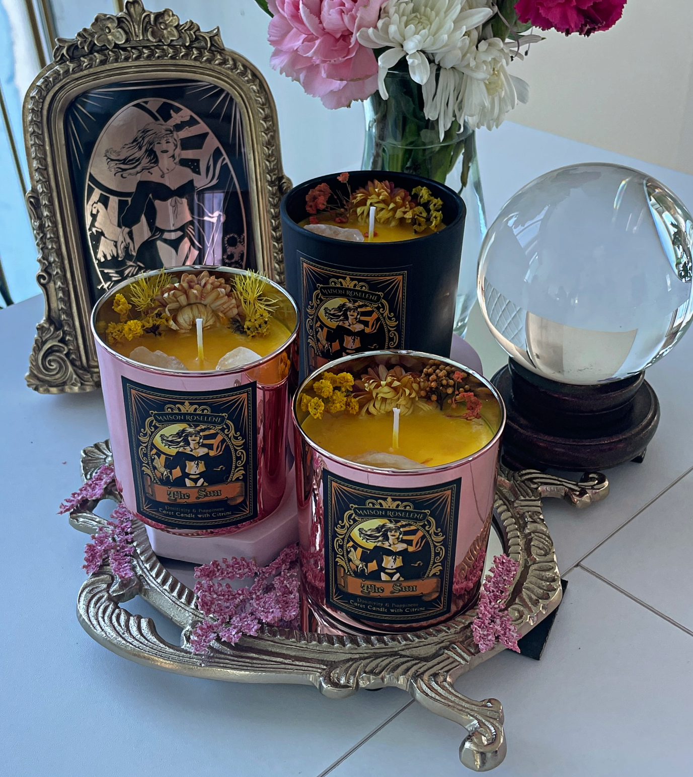 Vela de cristal de la felicidad y la suerte - El Sol