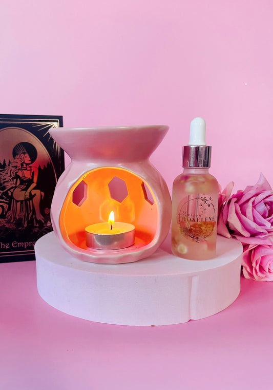 Pink Oil Burner Diffuser Kit with Dropper