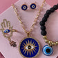 Conjunto de joyas de protección contra el mal de ojo azul