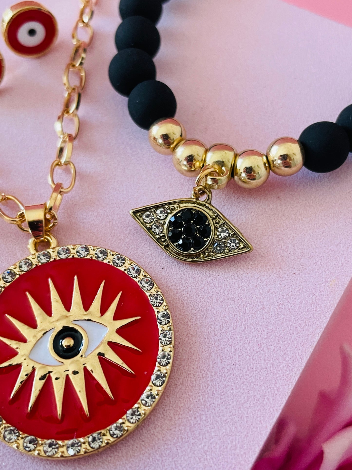 Protection Jewelry Red Evil Eye Set