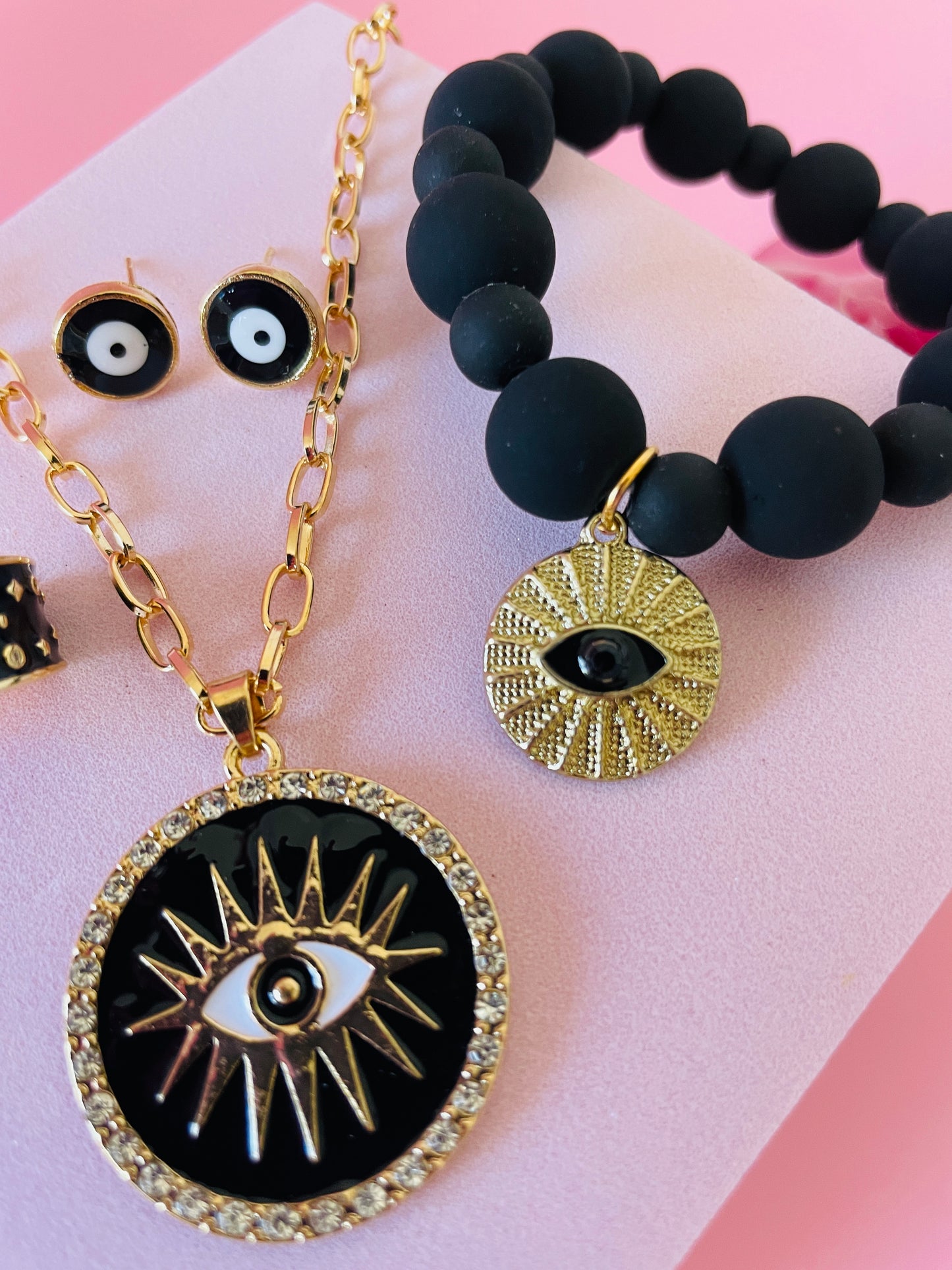 Black Evil Eye Jewelry Set
