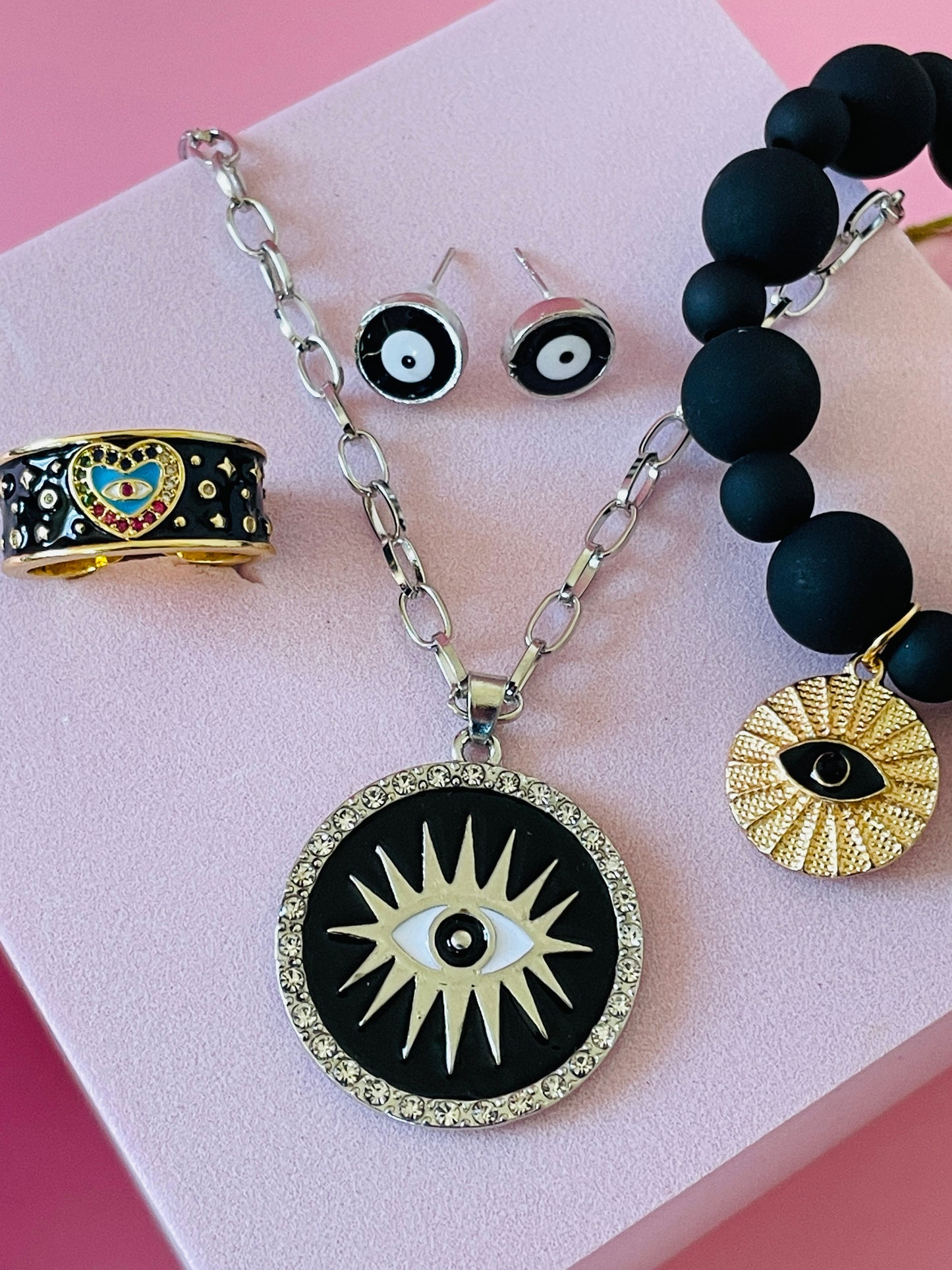Black Evil Eye Jewelry Set