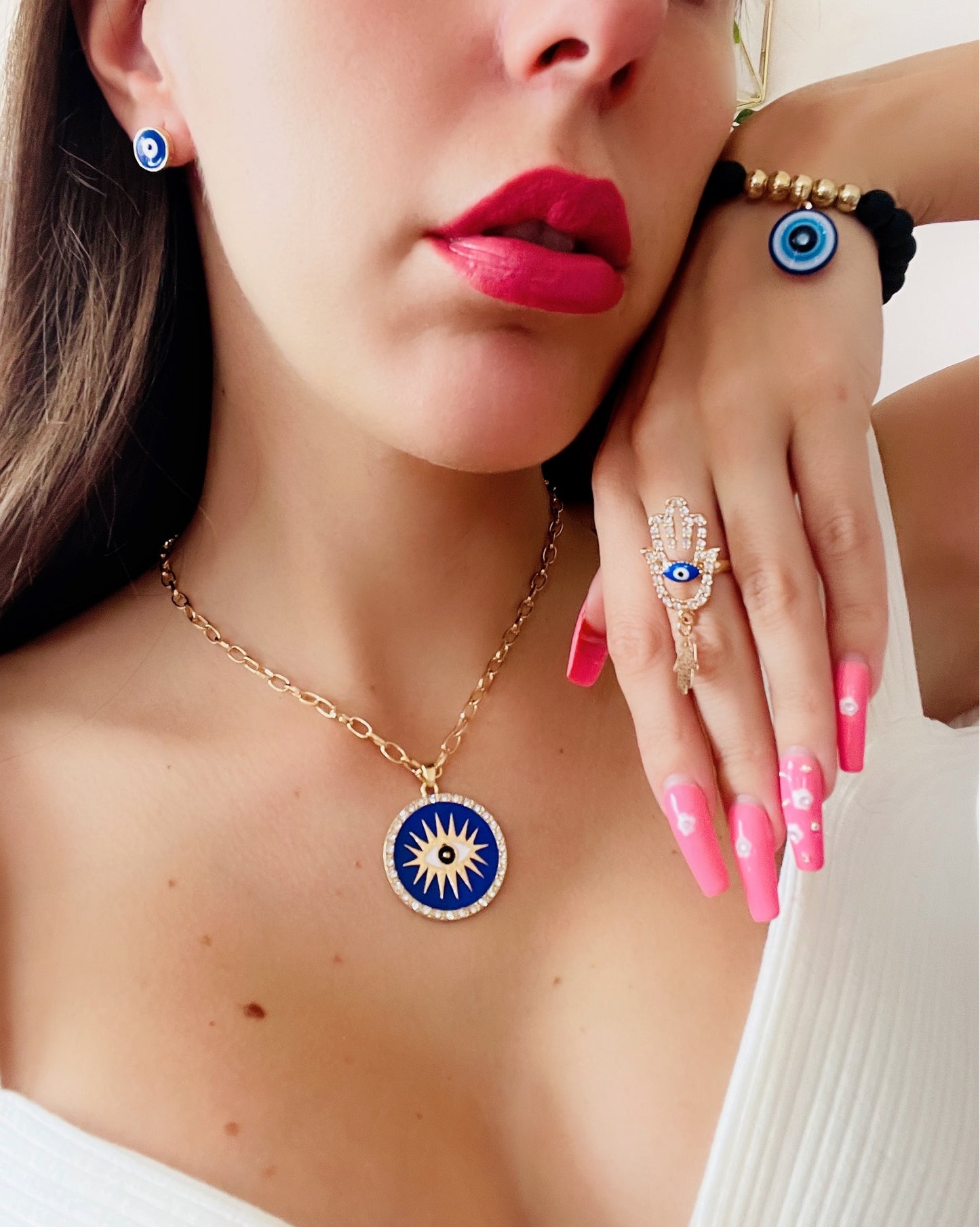 Protection Jewelry Blue Evil Eye Set